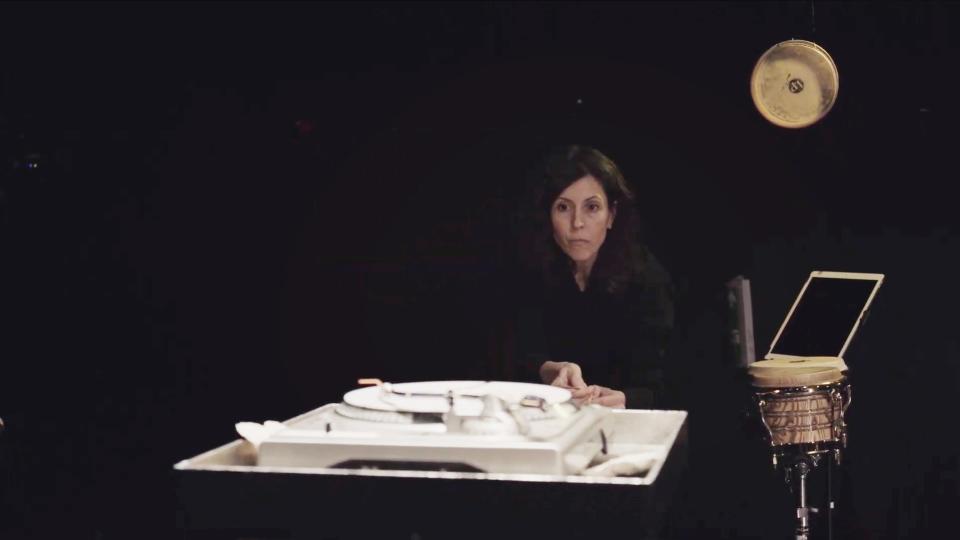 Percussionist with turntable